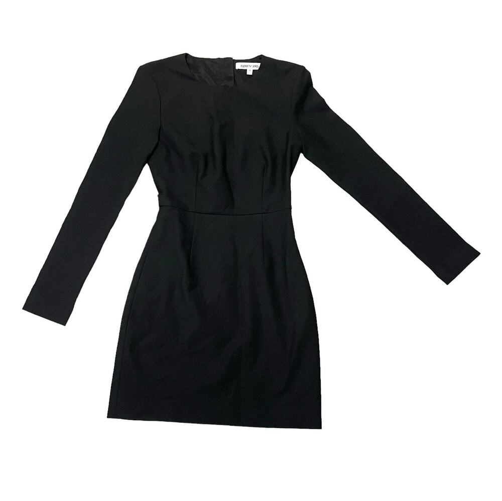 Elizabeth and James Rudi Black Crepe Sheath Dress Open Back Cut Out LBD Size 0
